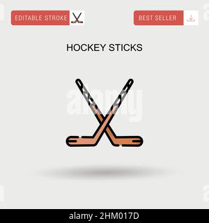 Hockey Sticks einfaches Vektor-Symbol. Stock Vektor