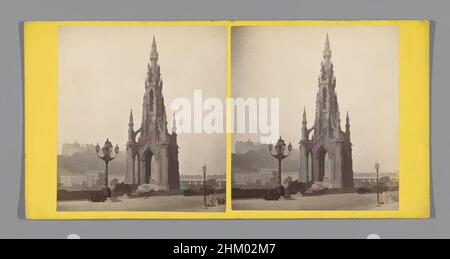 Kunst inspiriert vom Scott Monument in Edinburgh, Sir Walter Scott's Monument, Edinburgh, George Washington Wilson, Edinburgh, c. 1850 - c. 1880, Karton, Albumendruck, Höhe 85 mm × Breite 170 mm, Classic Works modernisiert von Artotop mit einem Schuss Moderne. Formen, Farbe und Wert, auffällige visuelle Wirkung auf Kunst. Emotionen durch Freiheit von Kunstwerken auf zeitgemäße Weise. Eine zeitlose Botschaft, die eine wild kreative neue Richtung verfolgt. Künstler, die sich dem digitalen Medium zuwenden und die Artotop NFT erschaffen Stockfoto