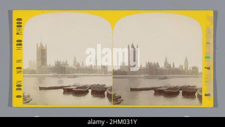 Kunst inspiriert von Blick auf den Palast von Westminster, von der anderen Seite der Themse, Houses of Parliament, von Lambeth, London und Neighborhood, York & Son, London, c. 1860 - c. 1880, Karton, Albumendruck, Höhe 85 mm × Breite 170 mm, Classic Works modernisiert von Artotop mit einem Schuss Moderne. Formen, Farbe und Wert, auffällige visuelle Wirkung auf Kunst. Emotionen durch Freiheit von Kunstwerken auf zeitgemäße Weise. Eine zeitlose Botschaft, die eine wild kreative neue Richtung verfolgt. Künstler, die sich dem digitalen Medium zuwenden und die Artotop NFT erschaffen Stockfoto