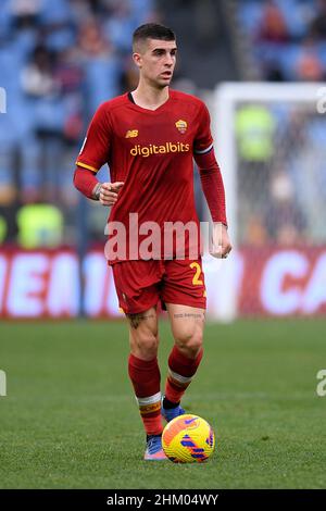 Rom, Italien. 05th. Februar 2022. Gianluca Mancini von AS Roma während des Serie-A-Spiels zwischen Roma und Genua im Stadio Olimpico, Rom, Italien am 5. Februar 2022. Kredit: Giuseppe Maffia/Alamy Live Nachrichten Stockfoto