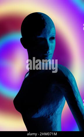 Weibliche Alien android, Computer generiert Stockfoto