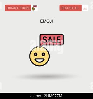 Einfaches Vektorsymbol für Emoji. Stock Vektor