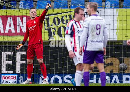 TILBURG, NIEDERLANDE - 6. FEBRUAR: Torwart Jorn Brondeel von Willem II. Während des niederländischen Eredivisie-Spiels zwischen Willem II und RKC Waalwijk am 6. Februar 2022 im Koning Willem II Stadion in Tilburg, Niederlande (Foto: Geert van Erven/Orange Picts) Stockfoto