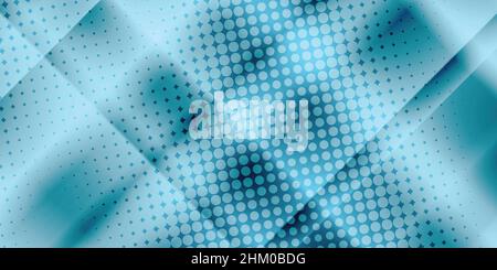 90-er-Stil. Kreative Illustration im Halbtonstil mit blauem Farbverlauf. Abstrakt bunten geometrischen Hintergrund. Muster für Hintergrundbild, Webseite Stock Vektor