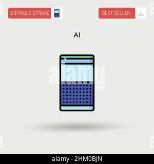 AI einfaches Vektor-Symbol. Stock Vektor