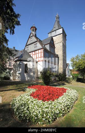 Hohenfelder Kapelle mit Obertorturm in Bad Camberg, Hessen, Deutschland Stockfoto