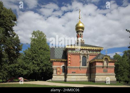 Russische orthodoxe Kirche im Kupark in Bad Homburg, Hessen, Deutschland Stockfoto