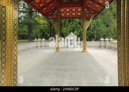 Thai Temple Sala Thai I im Kurpark Bad Homburg, Hessen, Deutschland Stockfoto
