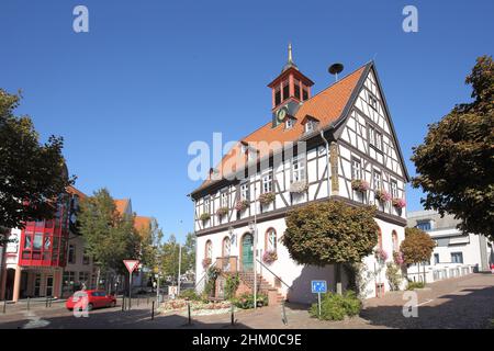 Historisches Rathaus in Bad Vilbel, Hessen, Deutschland Stockfoto