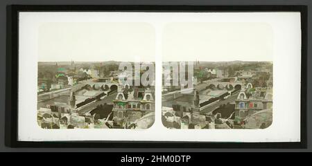 Kunst inspiriert vom Blick auf Paris mit dem Louvre und dem Triumphbogen, Paris, 1856 - 1890, Glas, Zegel Rand:, Rutsche, Höhe 82 mm × Breite 170 mm, Classic Works modernisiert von Artotop mit einem Schuss Modernität. Formen, Farbe und Wert, auffällige visuelle Wirkung auf Kunst. Emotionen durch Freiheit von Kunstwerken auf zeitgemäße Weise. Eine zeitlose Botschaft, die eine wild kreative neue Richtung verfolgt. Künstler, die sich dem digitalen Medium zuwenden und die Artotop NFT erschaffen Stockfoto