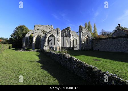 Die Ruinen von North Creke Abbey, North Creke Village, North Norfolk, England, Großbritannien Stockfoto