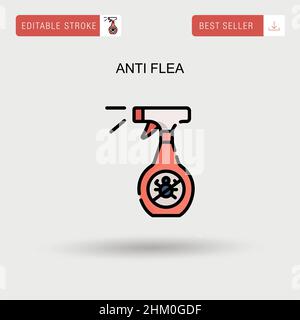 Einfaches Vektorsymbol für Anti-Floh-Schutz. Stock Vektor