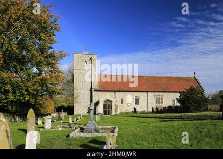 St. Giles Kirche, Houghton St. Giles Dorf, North Norfolk, England, Großbritannien Stockfoto