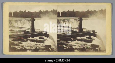 Kunst inspiriert von den Horseshoe Falls und dem Terrapin Tower, von Goat Island aus gesehen, augenblicklich. Terrapin Tower und Teil von Horse Shoe Fall, von Goat Island, The Majesty and Beauty of Niagara, Herausgeber: Edward Anthony, Horseshoe Falls, Verlag: New York (City), 1859 - 1862, Klassische Werke, die von Artotop mit einem Schuss Moderne modernisiert wurden. Formen, Farbe und Wert, auffällige visuelle Wirkung auf Kunst. Emotionen durch Freiheit von Kunstwerken auf zeitgemäße Weise. Eine zeitlose Botschaft, die eine wild kreative neue Richtung verfolgt. Künstler, die sich dem digitalen Medium zuwenden und die Artotop NFT erschaffen Stockfoto