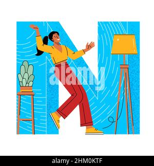 Englisches Alphabet mit Menschen Zeichen. Stock Vektor