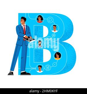 Englisches Alphabet mit Menschen Zeichen. Stock Vektor