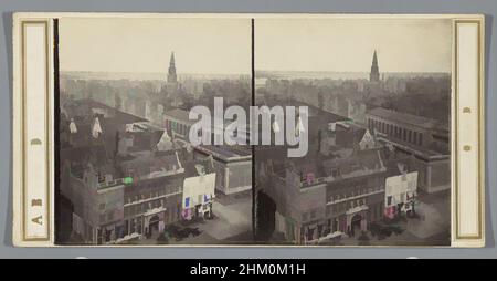 Kunst inspiriert von View of Amsterdam-Zuidoost. Blick vom Paleis op de Dam, Vue panoramique, Pry de la Tour du palais (Partie sud-est de la ville), Amsterdam, Hollande, Verlag: Adolphe Braun & Cie., Koninklijk Paleis Amsterdam, Verlag: Dornach, 1860 - 1866, Karton, Paper, Classic Works modernisiert von Artotop mit einem Schuss Moderne. Formen, Farbe und Wert, auffällige visuelle Wirkung auf Kunst. Emotionen durch Freiheit von Kunstwerken auf zeitgemäße Weise. Eine zeitlose Botschaft, die eine wild kreative neue Richtung verfolgt. Künstler, die sich dem digitalen Medium zuwenden und die Artotop NFT erschaffen Stockfoto