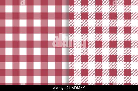 Vichy Nahtloses Set. Pastellfarbenes Gingham-Muster. Hintergrund für Ostern, Tapete, Decke. Stock Vektor
