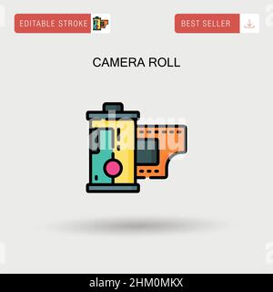 Einfaches Vektorsymbol für Kamerarollen. Stock Vektor