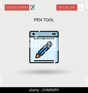 Einfaches Vektorsymbol für das Zeichenstift-Werkzeug. Stock Vektor
