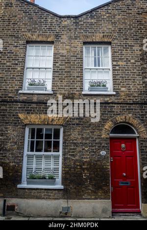 Arbeiterhütte des 19. Jahrhunderts, Roupell Street, London, SE1, England, VEREINIGTES KÖNIGREICH Stockfoto