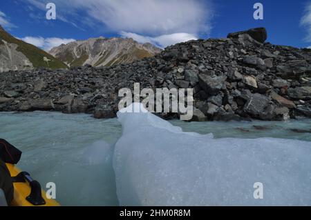 Mount Cook und der Tasman-Gletscher in Neuseeland Stockfoto