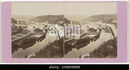 Kunst inspiriert von View of Bad Ems, Deutschland, Panorama v. Ems v. d. Promenade, Ansichten von Deutschland, Johann Friedrich Stiehm, Verlag: E. Linde & Co. (Sophus Williams), Bad Ems, Verlag: Berlin, 1869 - 1872, Karton, Papier, Albumendruck, Höhe 86 mm × Breite 175 mm, Classic Works modernisiert von Artotop mit einem Schuss Moderne. Formen, Farbe und Wert, auffällige visuelle Wirkung auf Kunst. Emotionen durch Freiheit von Kunstwerken auf zeitgemäße Weise. Eine zeitlose Botschaft, die eine wild kreative neue Richtung verfolgt. Künstler, die sich dem digitalen Medium zuwenden und die Artotop NFT erschaffen Stockfoto