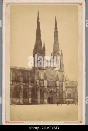 Kunst inspiriert von Blick auf die Kathedrale von Bordeaux, Bordeaux, Portail latéral de l'eglise St. Andre (côté nord), Bordeaux, 1870 - 1900, Karton, Albumdruck, Höhe 163 mm × Breite 107 mm, Classic Works modernisiert von Artotop mit einem Schuss Modernität. Formen, Farbe und Wert, auffällige visuelle Wirkung auf Kunst. Emotionen durch Freiheit von Kunstwerken auf zeitgemäße Weise. Eine zeitlose Botschaft, die eine wild kreative neue Richtung verfolgt. Künstler, die sich dem digitalen Medium zuwenden und die Artotop NFT erschaffen Stockfoto