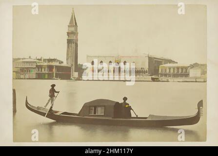 Kunst inspiriert von Blick auf die Gondel mit dem Markusplatz im Hintergrund in Venedig, Venedig, 1850 - 1900, Karton, Albumendruck, Höhe 104 mm × Breite 157 mm, Classic Works modernisiert von Artotop mit einem Schuss Modernität. Formen, Farbe und Wert, auffällige visuelle Wirkung auf Kunst. Emotionen durch Freiheit von Kunstwerken auf zeitgemäße Weise. Eine zeitlose Botschaft, die eine wild kreative neue Richtung verfolgt. Künstler, die sich dem digitalen Medium zuwenden und die Artotop NFT erschaffen Stockfoto