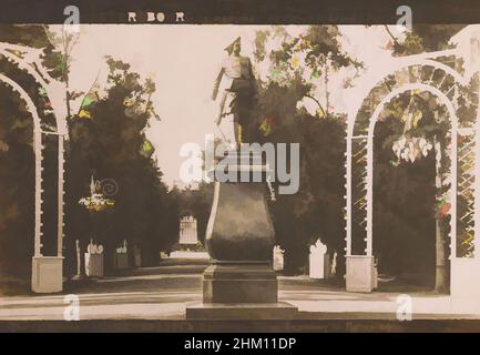 Kunst inspiriert von Blick auf das Denkmal von Peter dem Großen in Peterhof in St. Peterburg, St. Pétersbourg le Monument de Pierre le Grand à Peterhof, unbekannt, Sint-Petersburg, c. 1870 - c. 1890, fotografischer Träger, Karton, Silbergelatine-Druck, Höhe 95 mm × Breite 142 mm, Classic Works modernisiert von Artotop mit einem Schuss Modernität. Formen, Farbe und Wert, auffällige visuelle Wirkung auf Kunst. Emotionen durch Freiheit von Kunstwerken auf zeitgemäße Weise. Eine zeitlose Botschaft, die eine wild kreative neue Richtung verfolgt. Künstler, die sich dem digitalen Medium zuwenden und die Artotop NFT erschaffen Stockfoto