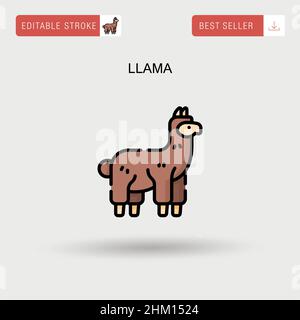 Einfaches Llama-Vektorsymbol. Stock Vektor