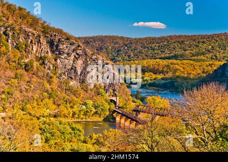 Ein wunderschöner Herbsttag bei Harpers Ferry, West Virginia, USA Stockfoto