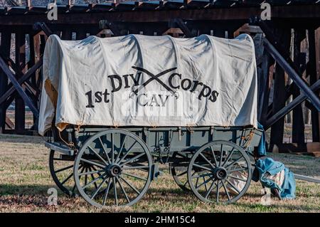 1st Division Cavalry Corp Wagon, Lower Town, Harpers Ferry, West vVirginia, USA Stockfoto