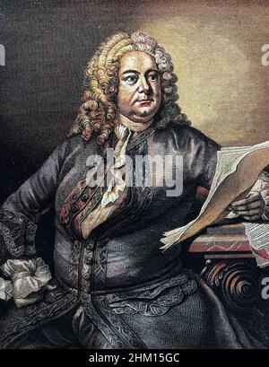 Porträt von George Frederick Händel (Georg Friedrich Haendel, 1685-1759) Deutsch-britischer Barockkomponist Stockfoto