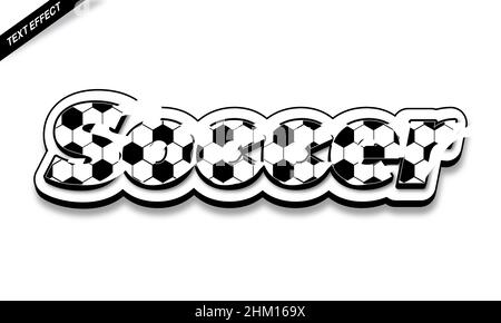 Fußball- oder Fußball-Textdesign Stock Vektor
