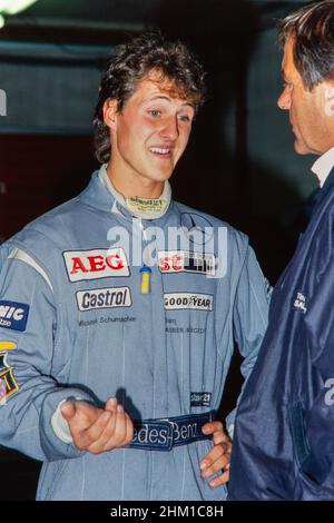 Michael Schumacher, Gruppe C Sportwagen-Weltmeisterschaft, 1990, Team sauber Mercedes , Mercedes C11. Stockfoto