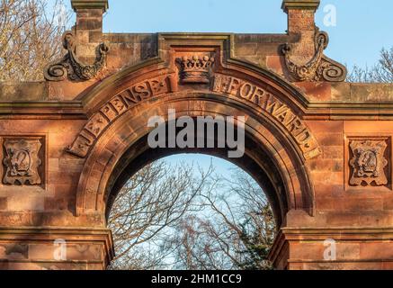 Gosford House Seiteneingang zum Gelände in Longniddry, East Lothian, Schottland, Großbritannien Stockfoto