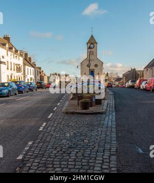 High Street in Lauder, Scottish Borders, Schottland, Großbritannien Stockfoto