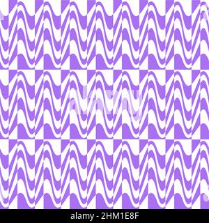 Verzerrtes Karomuster. Moderner Verzerrungswellenhintergrund. Vektorgrafik. Stock Vektor