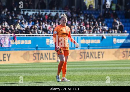 Barcelona, Spanien. 06th. Februar 2022. Sandra Panos vom FC Barcelona beim Primera Iberdrola-Spiel zwischen dem FC Barcelona Femeni und SD Eibar Femenino im Estadi Johan Cruyff. Endergebnis: FC Barcelona Femeni 7:0 SD Eibar Femenino. Kredit: SOPA Images Limited/Alamy Live Nachrichten Stockfoto