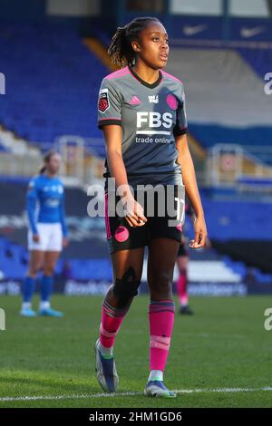 BIRMINGHAM, GROSSBRITANNIEN. FEB 6th Paige Bailey-Gayle aus Leicester City, aufgenommen während des Barclays FA Women's Super League-Spiels zwischen Birmingham City und Leicester City am Sonntag, 6th. Februar 2022 in St. Andrews, Birmingham. (Kredit: Kieran Riley | MI Nachrichten) Kredit: MI Nachrichten & Sport /Alamy Live Nachrichten Stockfoto