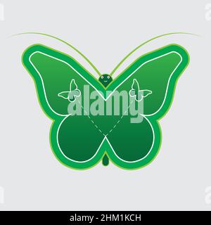 Go Green Schmetterling Vektor-Logo, Umwelt bezogene Illustration Symbol, sauber und Abfall basiert Konzept Design Stock Vektor
