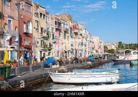 La Corricella Dorf auf der Insel Procida, Golf von Neaples Stockfoto