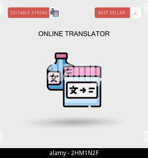Einfaches Vektorsymbol für Online-Übersetzer. Stock Vektor