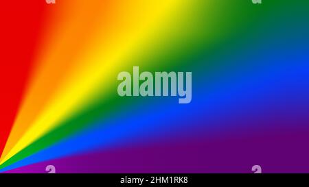 Regenbogenfarbenes Farbspektrum verschwommener Hintergrund. „Gay Pride“ und „LGBT Movement“-Flaggenkonzept. Abstrakter, farbenprächtiger, verschwommener Hintergrund in einer auflösung von 4K. Stockfoto