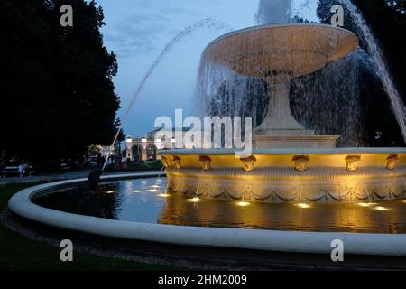 Brunnen im Sächsischen Garten, Bezirk Śródmieście, Zentrum von Warschau, Polen, August 2021 Stockfoto