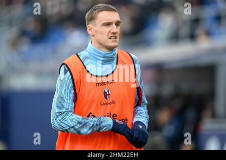 Bologna, Italien. 06th. Februar 2022. Michel Aebischer (FC Bologna) während des FC Bologna gegen den FC Empoli, italienische Fußballserie A in Bologna, Italien, Februar 06 2022 Quelle: Independent Photo Agency/Alamy Live News Stockfoto