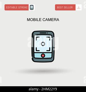 Einfaches Vektorsymbol für die Mobilkamera. Stock Vektor
