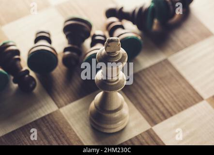 Schach Abbildung, Business Konzept Strategie, Führung, Team und Erfolg Stockfoto