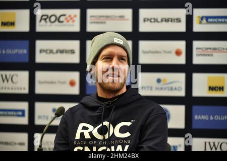 Pite Havsbad Pitea, Schweden. 04th. Februar 2022. 04.02.2022, Pite Havsbad Piteå, ROC - Race of Champions 2022, im Bild Sebastian Vettel (Deutschland) Quelle: dpa/Alamy Live News Stockfoto